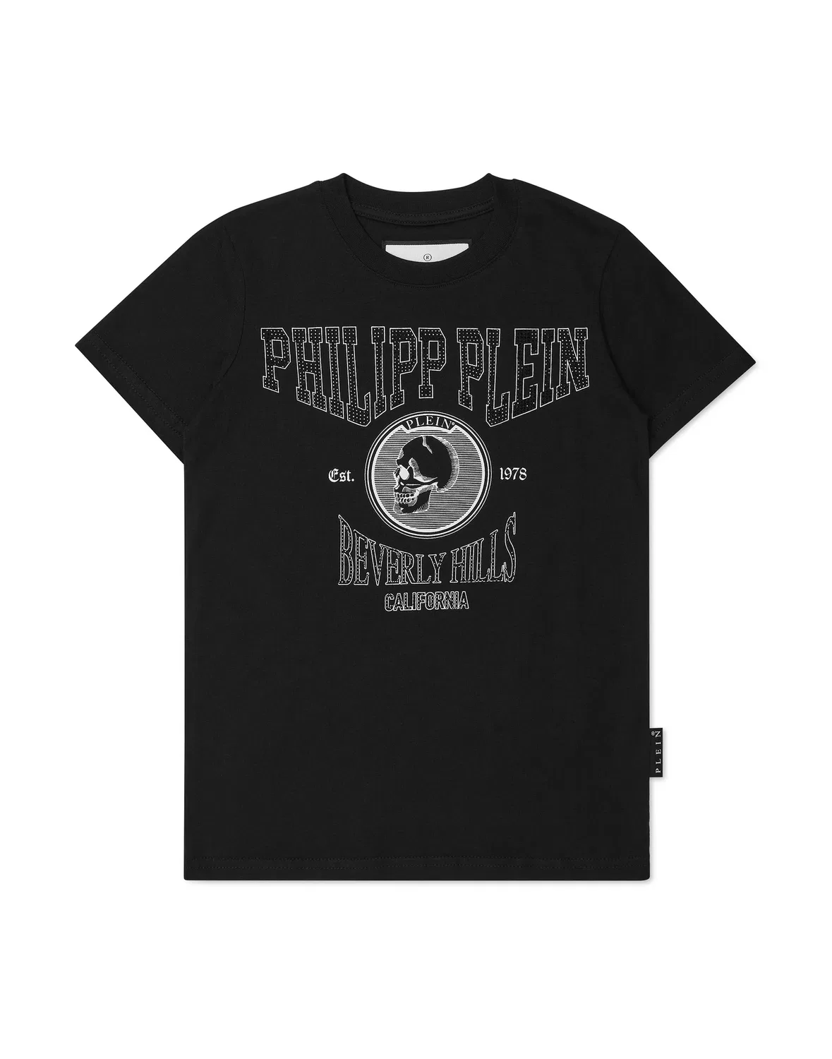 Детская футболка для мальчиков с коротким рукавом и кристаллами PHILIPP PLEIN, Black
