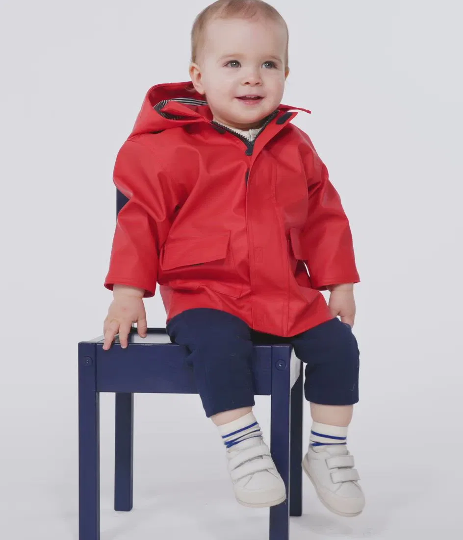 Детская куртка-парка с капюшоном, модель Yacht Parka PETIT BATEAU, Red — фото 2