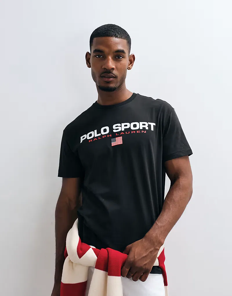 Спортивная футболка Polo Ralph Lauren, выстиранного, черный