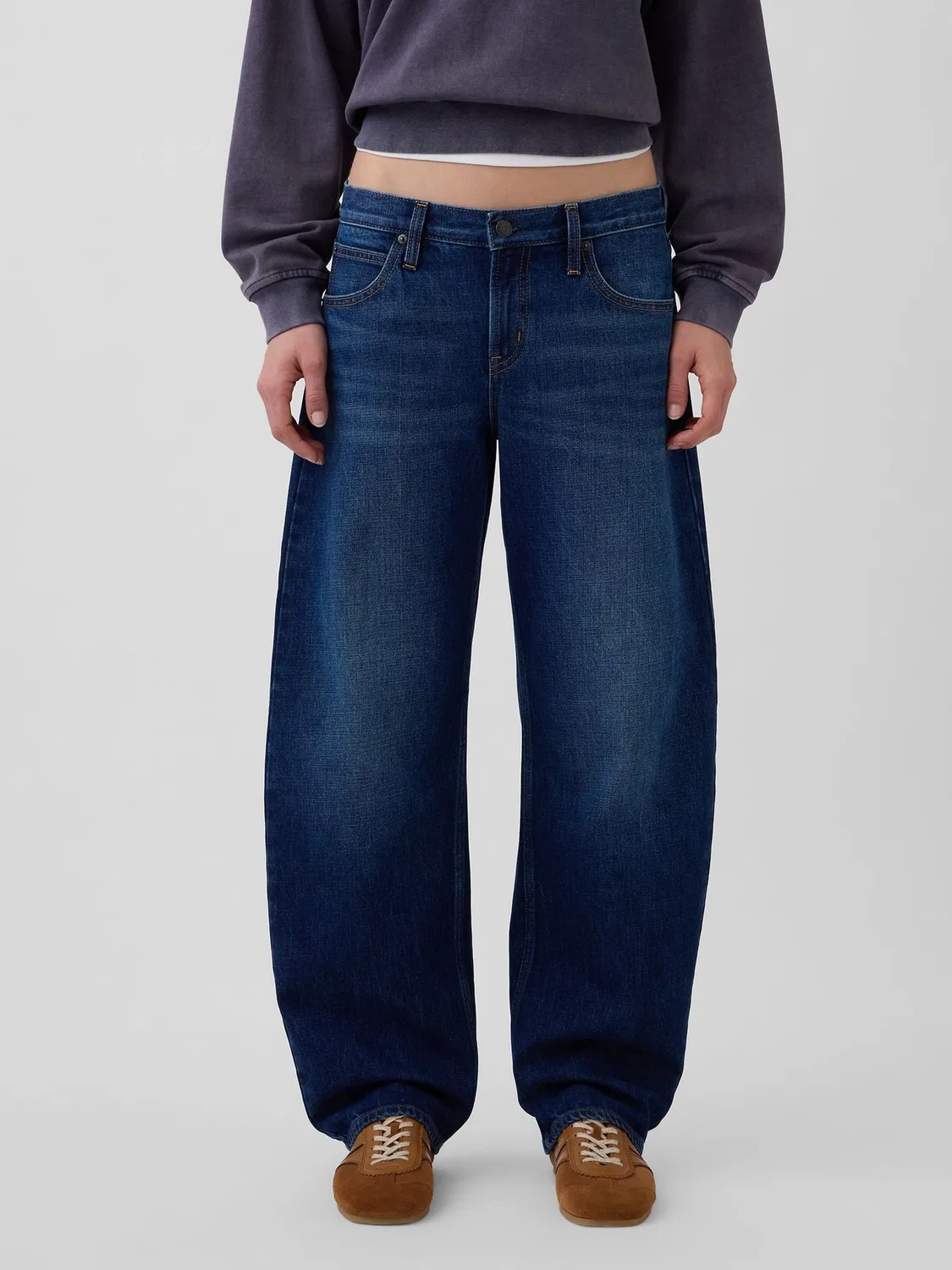 Джинсы barrel, низкая посадка Gap, Dark Wash