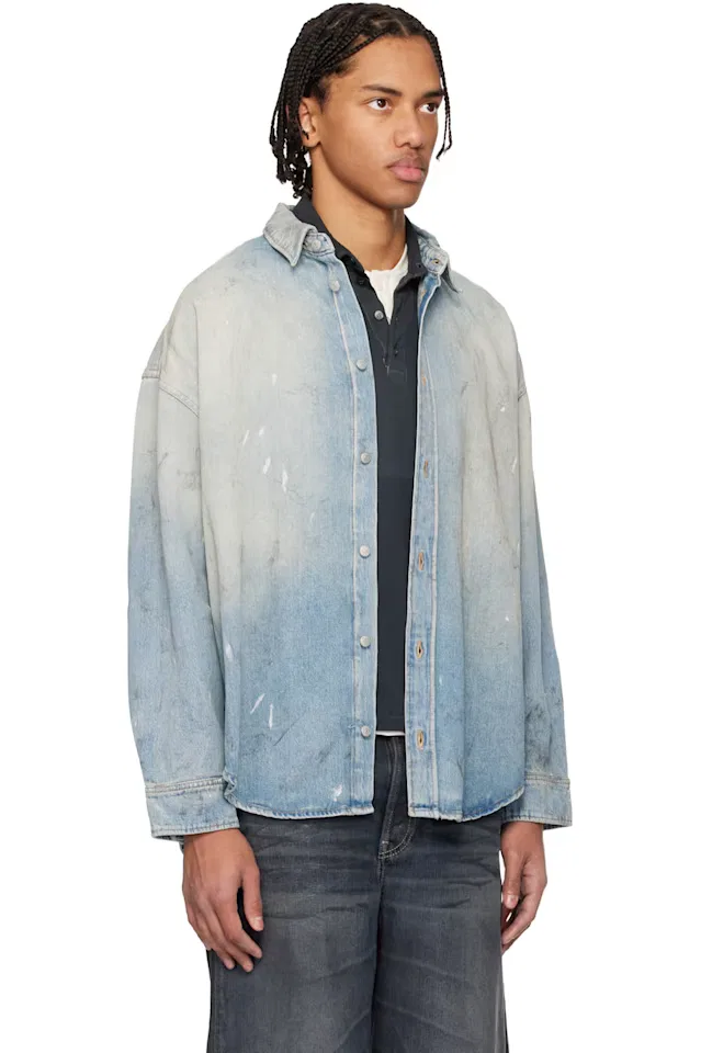 Синяя выцветшая джинсовая рубашка Acne Studios — фото 2