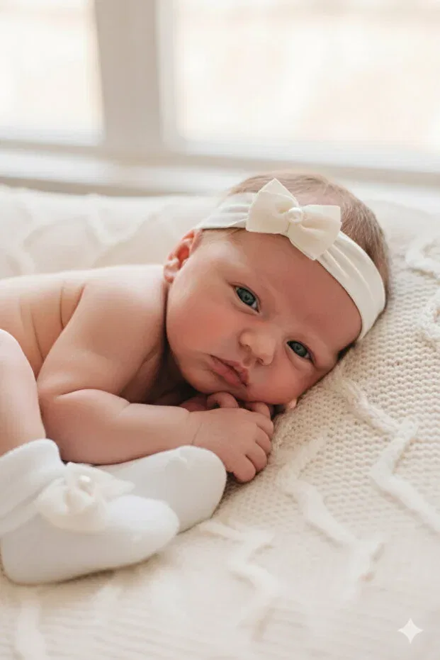 Детский набор носков для девочек с принтом Bow Bandana Gift Baby Socks Set Generic Brands, Nude Color — фото 3