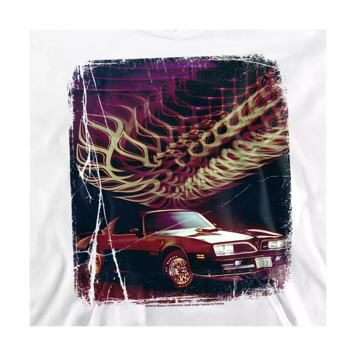 Детский худи с принтом Pontiac Firebird 77 Chevrolet, White — фото 2