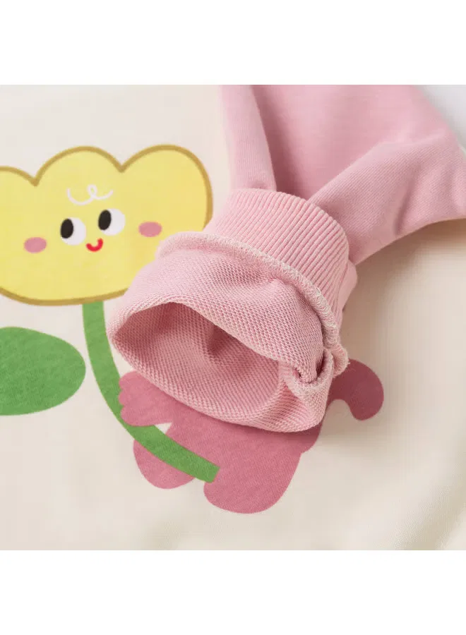 Комплект детской осенней одежды с худи Doodle Home, розовый — фото 4