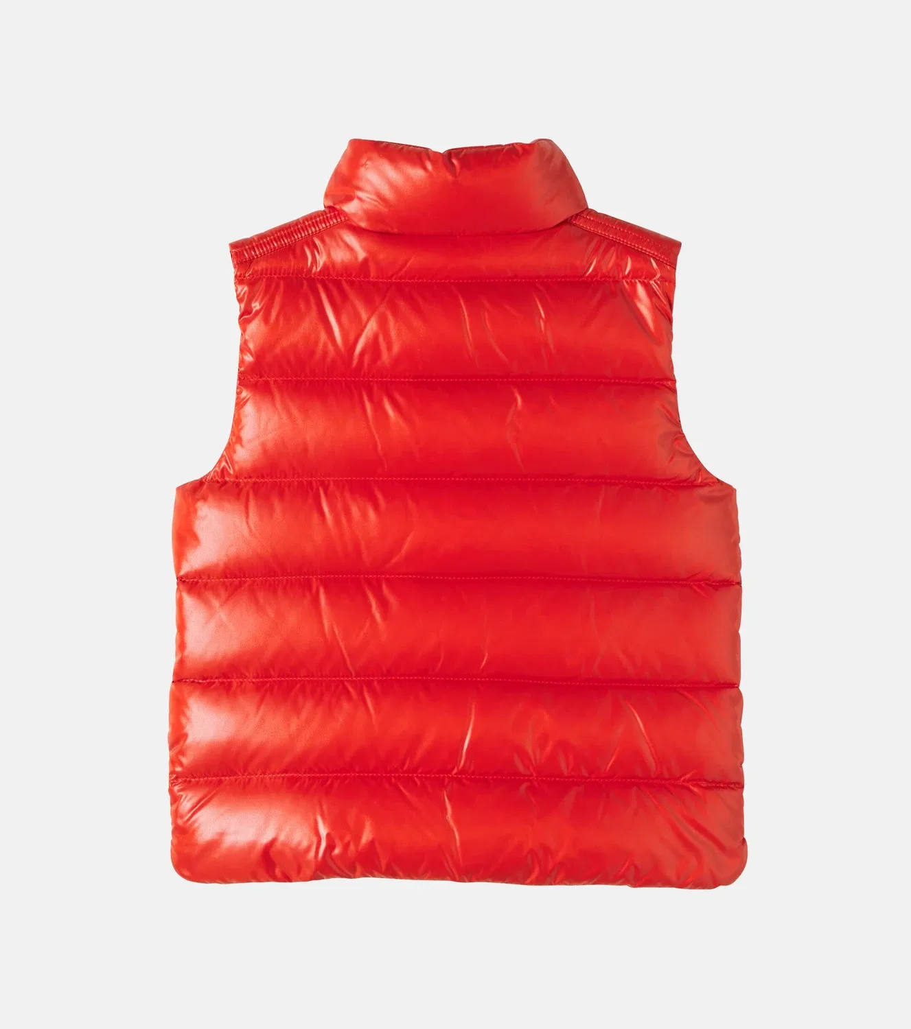 Пуховой жилет с наполнителем из пуха и пера Moncler Enfant, оранжевый — фото 3