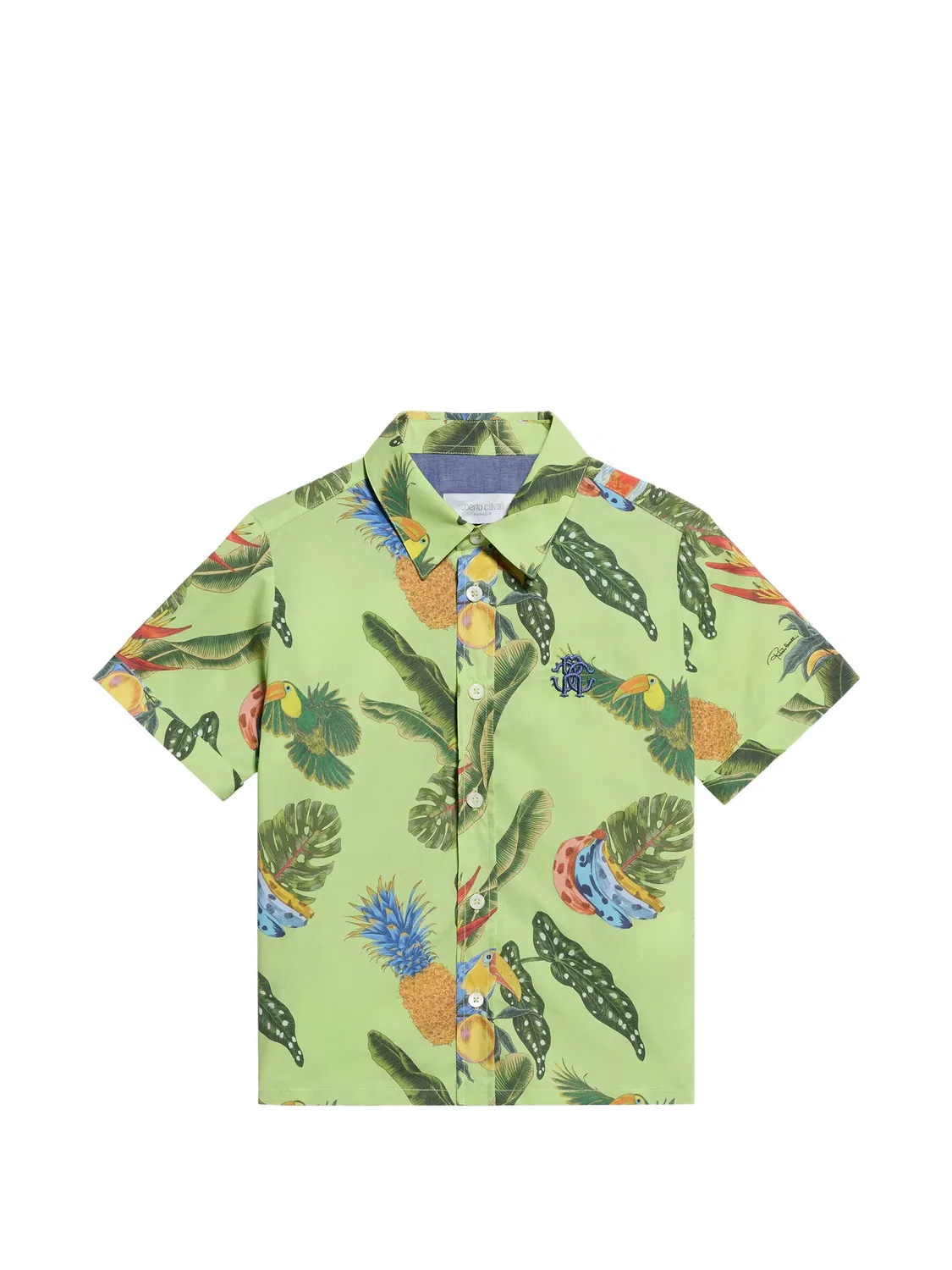 Хлопковая рубашка Tropicana Roberto Cavalli, зеленый