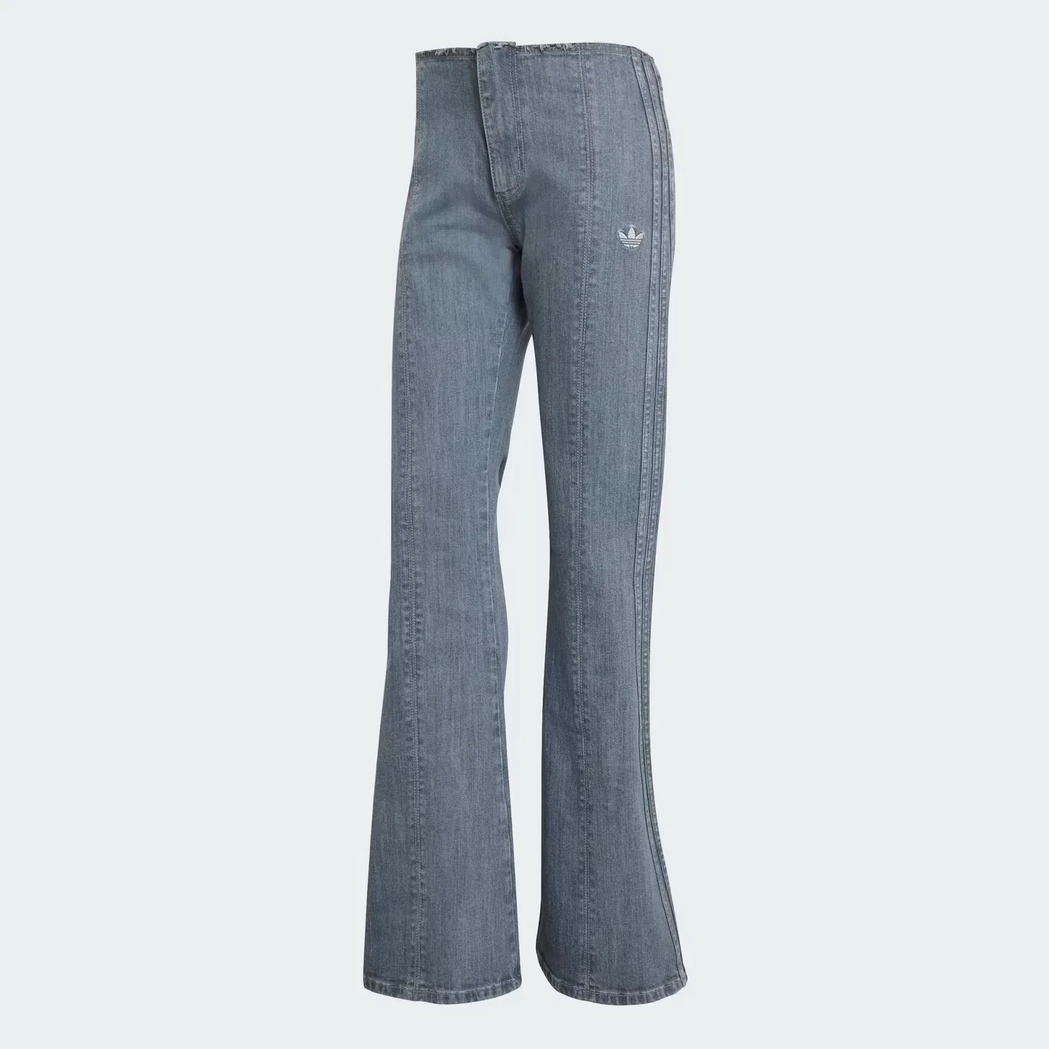 Женские джинсы-клеш с заниженной талией Low Rise Flared Leg Adidas Originals, серый деним — фото 4