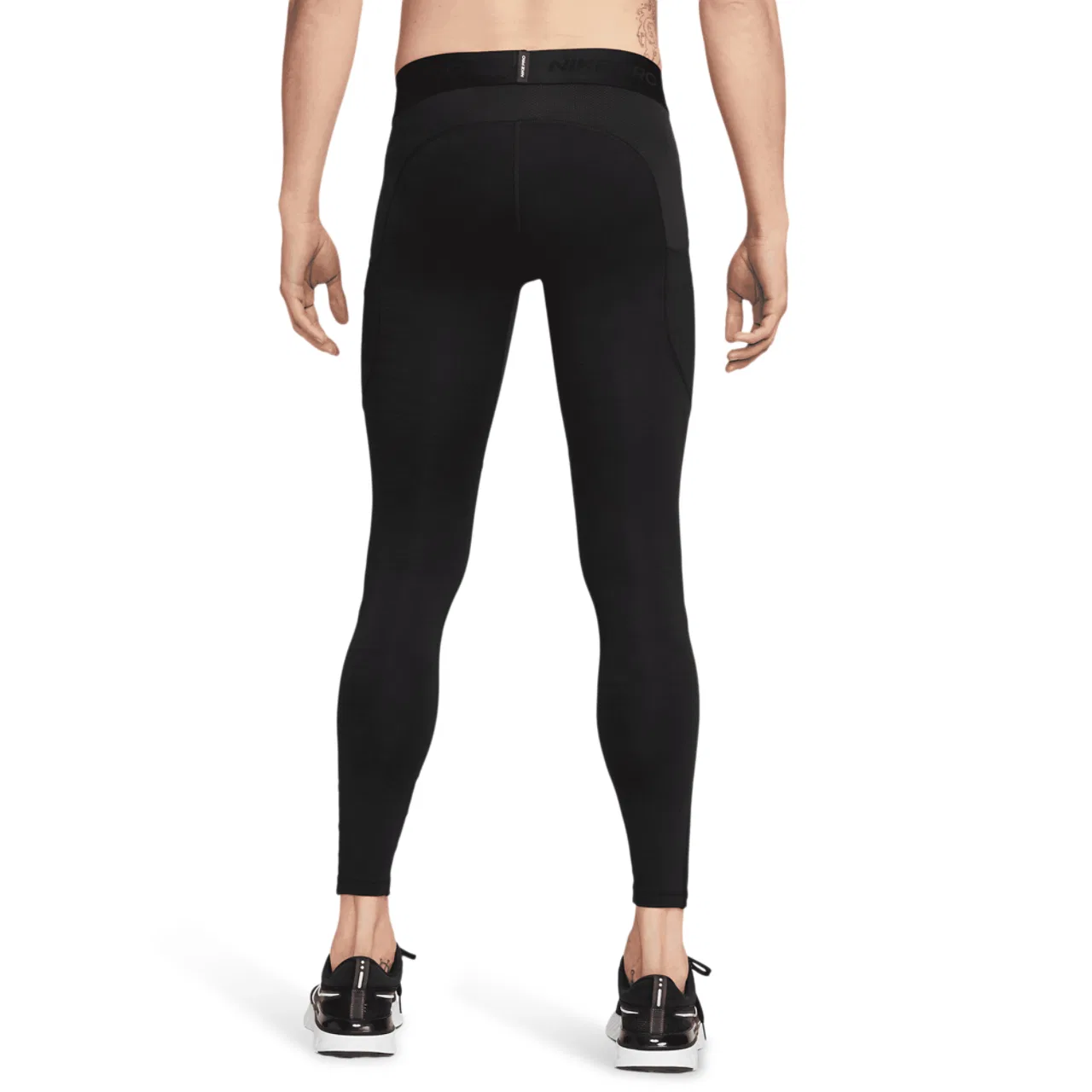Мужские леггинсы Nike Pro Warm Tight, Black/White — фото 2