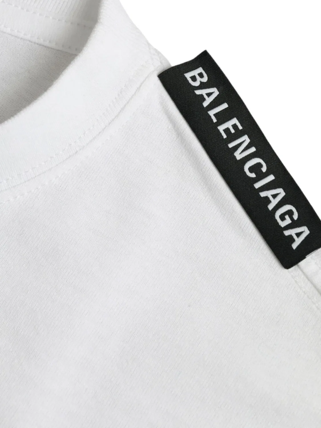 Футболка logo-tag хлопковая белая Balenciaga, белый — фото 3
