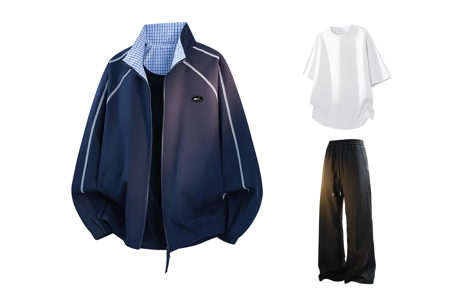 Детский комплект из куртки и брюк из софтшелла с принтом Pine Feather Blue+White+Black WARRIOR — фото 4