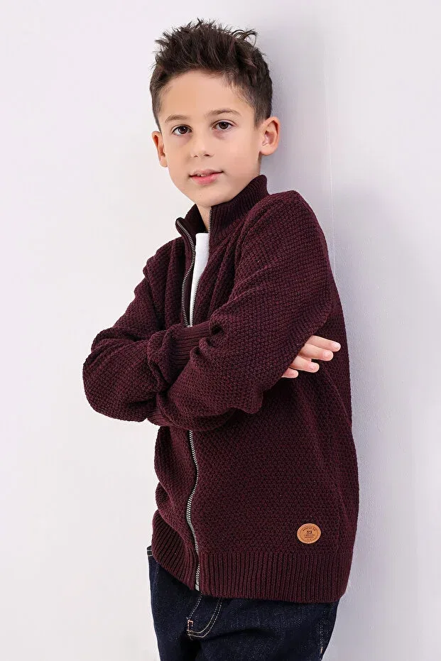 Детский кардиган с длинным рукавом для мальчиков Matte, Burgundy