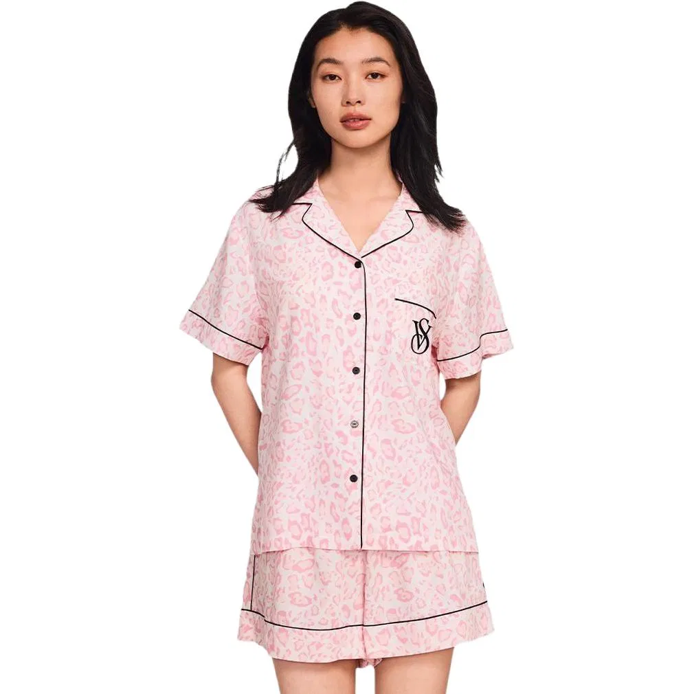Женский комплект пижамы с леопардовым принтом Victoria's Secret, Pink Leopard Print — фото 4