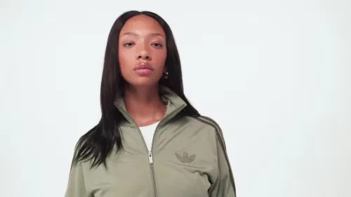 Женская олимпийка свободного кроя Firebird Track Top Loose Adidas Originals, серебристо-серый/оливковый — фото 2