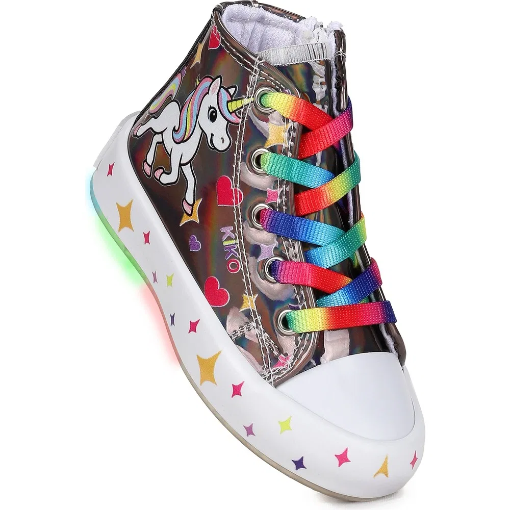 Детские спортивные кроссовки для девочек с подсветкой и молнией Pames Unicorn Kiko Kids