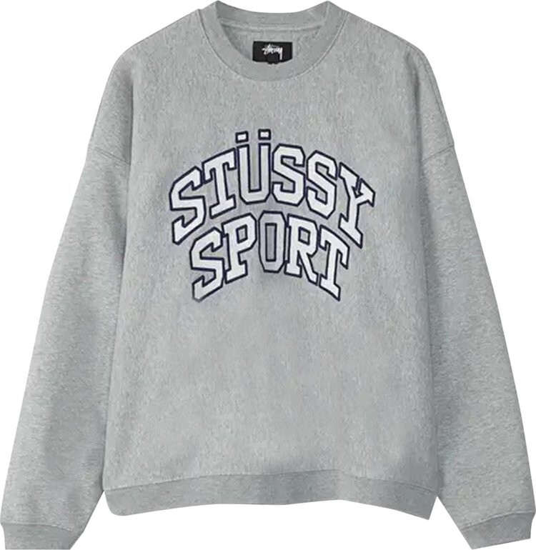 

Толстовка Stussy Relaxed Oversized Crew 'Grey Heather', серый