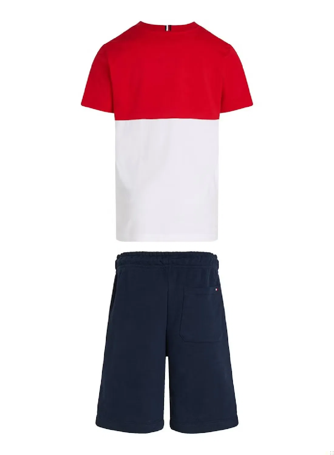 Комплект футболки и шорт с цветоблоком Tommy Hilfiger, красный — фото 3