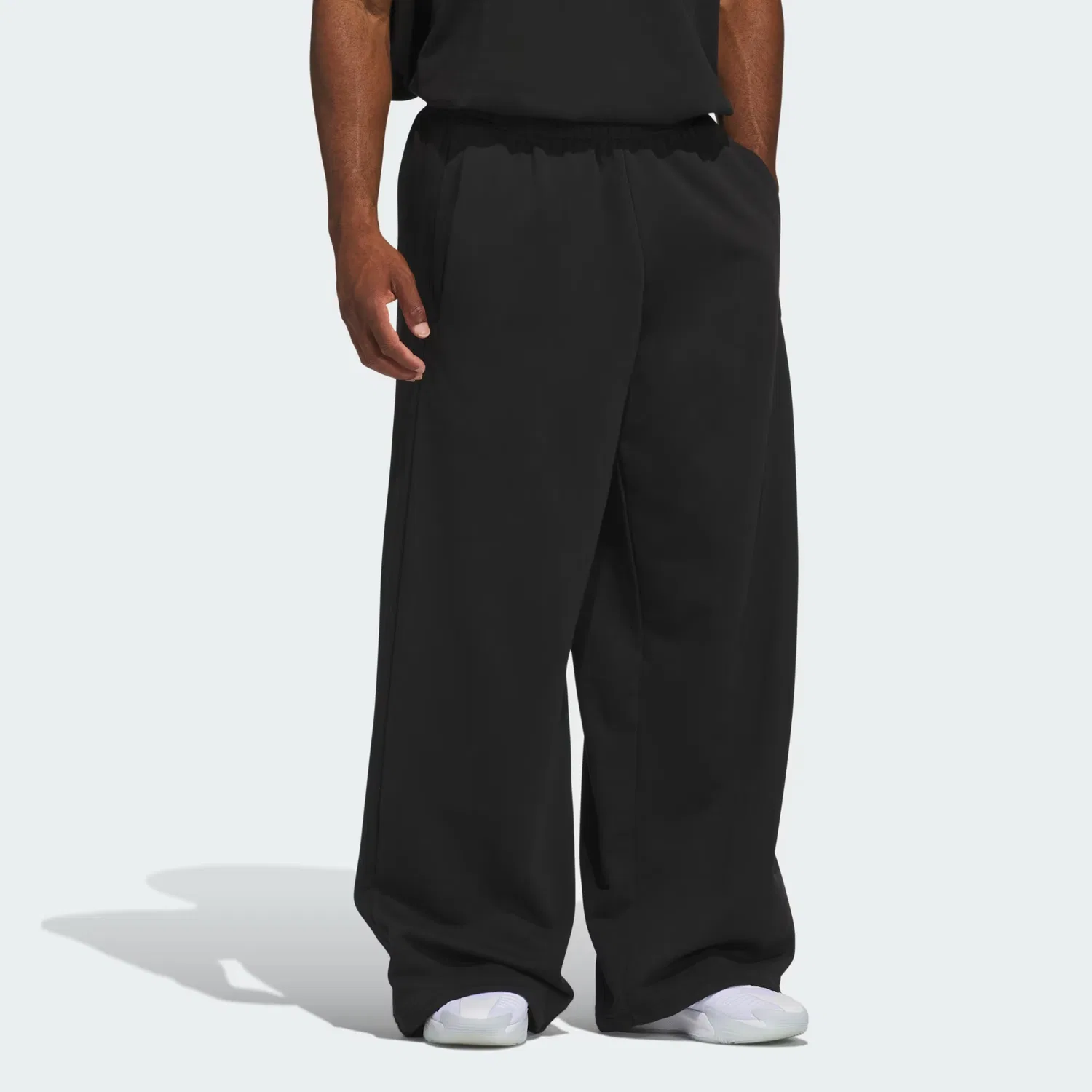 Спортивные штаны свободного кроя Basketball Fleece 3-Stripes Adidas Performance, черный — фото 3