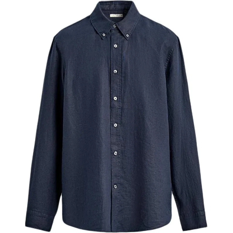 Мужская рубашка с длинным рукавом Deep Sea Blue ZARA, Deep Sea Blue