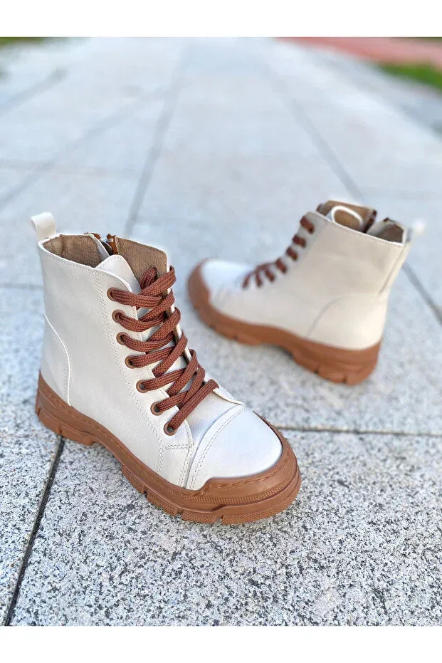 Детские ботинки для девочек водонепроницаемые Girl'S waterproof beige boots Nese Shoes, Beige — фото 2