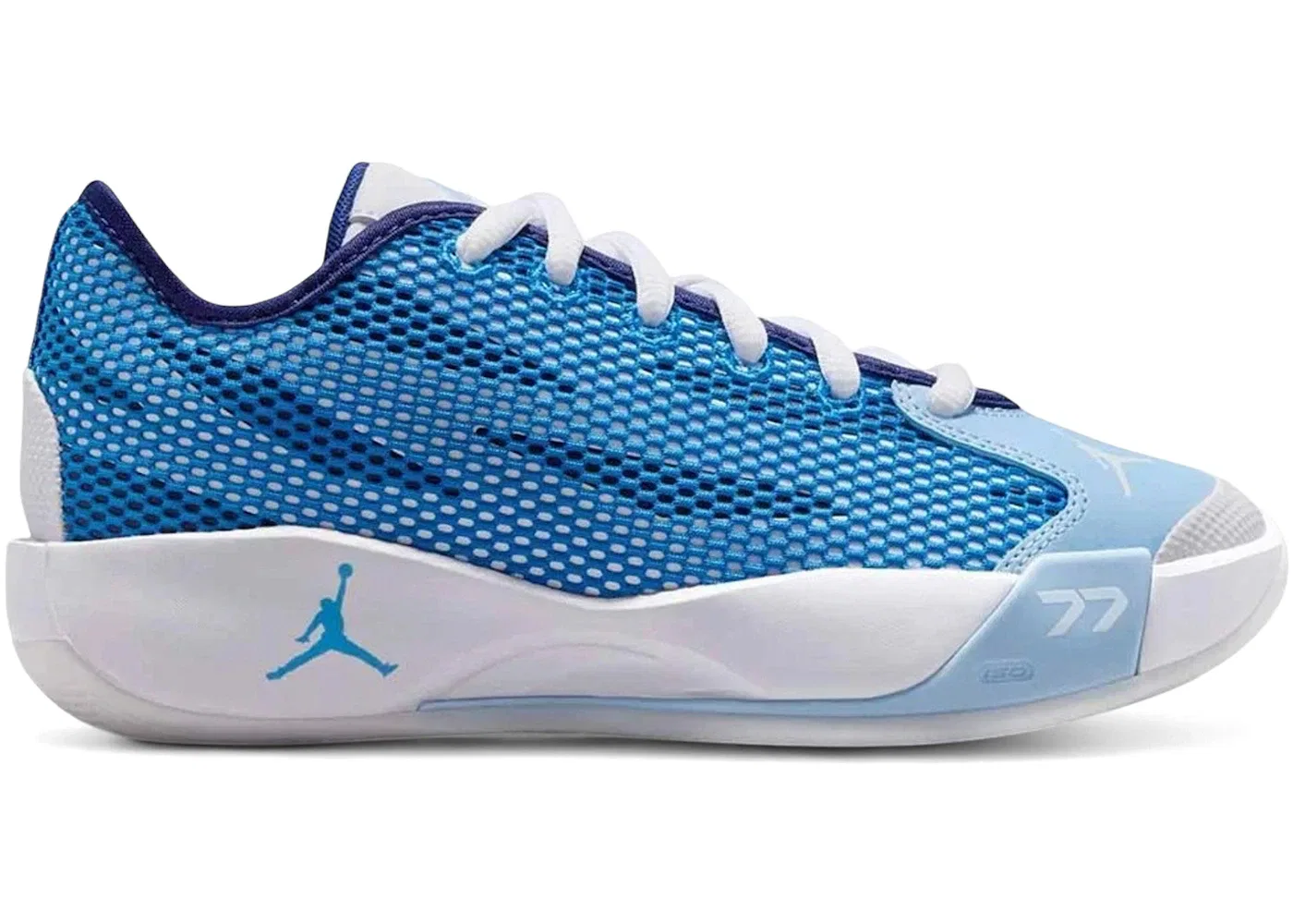 Детские кроссовки для мальчиков с принтом Jordan Luka .77 Jordan, White/Psychic Blue/Signal Blue