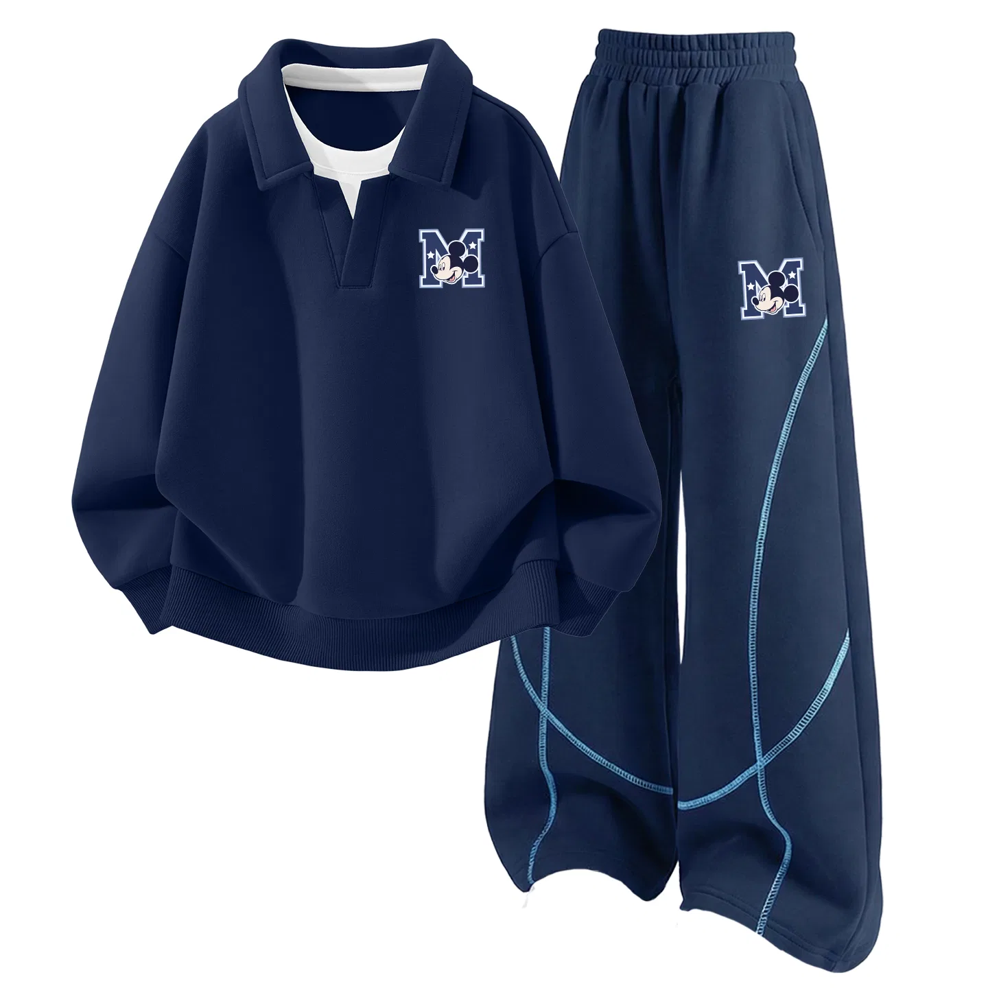 Детский спортивный комплект с поло и брюками, Casual Sportswear, Disney, Di Xing Fu K Navy Blue