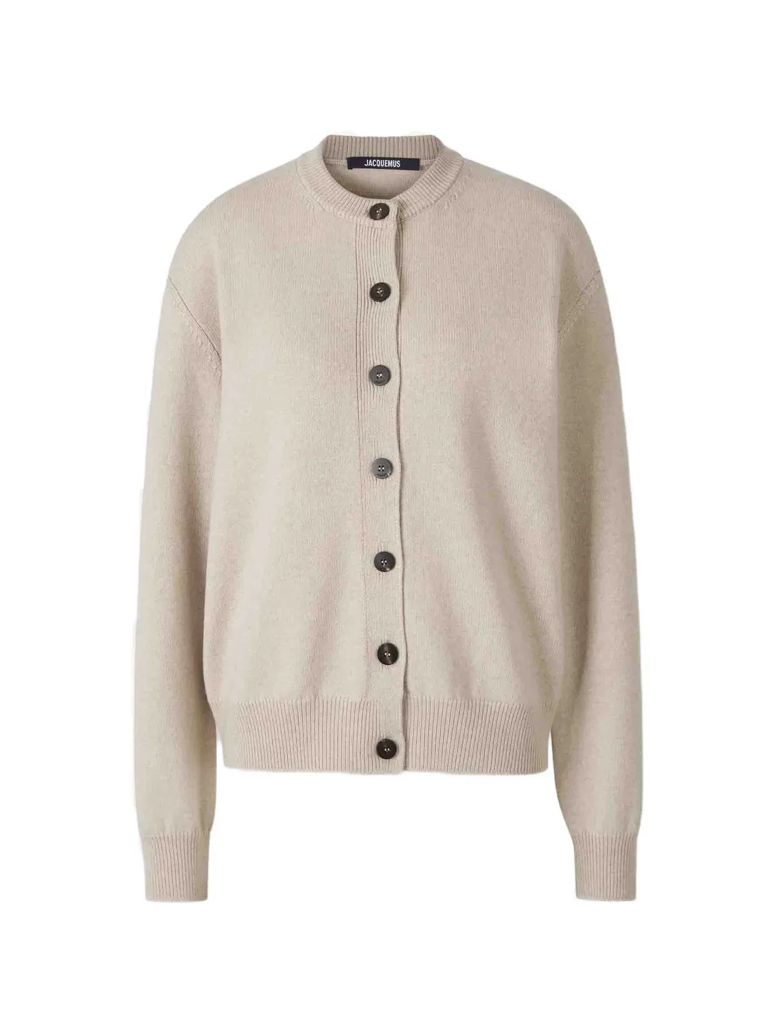 Кардиган из мериносовой шерсти с логотипом Jacquemus, нейтральные