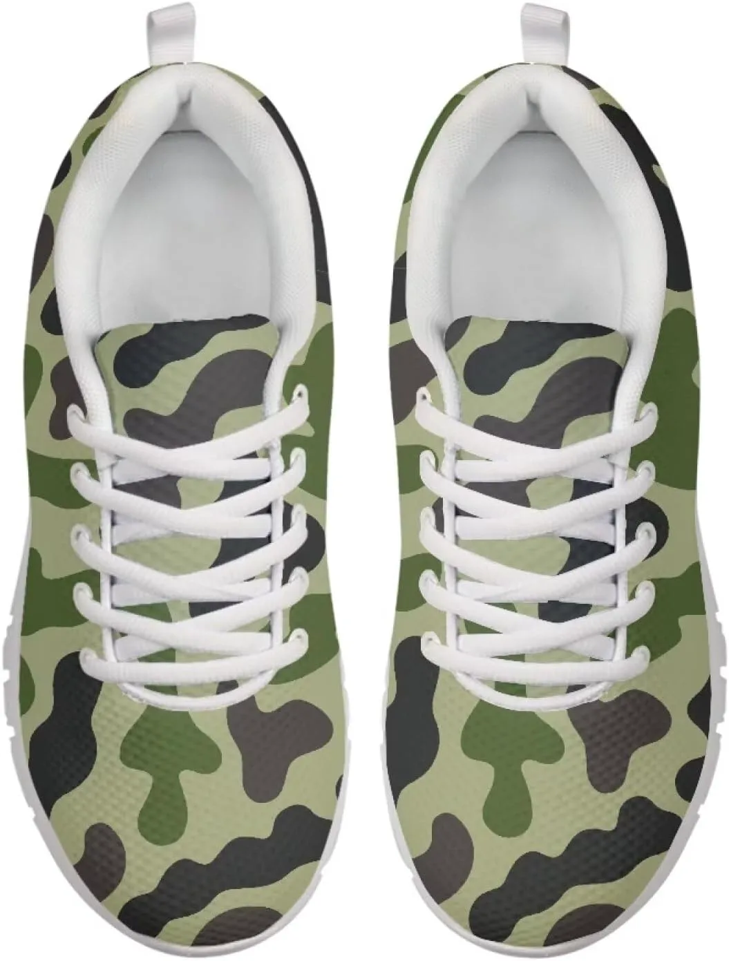 

Кроссовки для спорта и атлетики AmzPrint для мужчин, белая подошва, беговые кроссовки, тренировочные, прогулочные и повседневные, размер 6.5-13.5 US, камуфляж