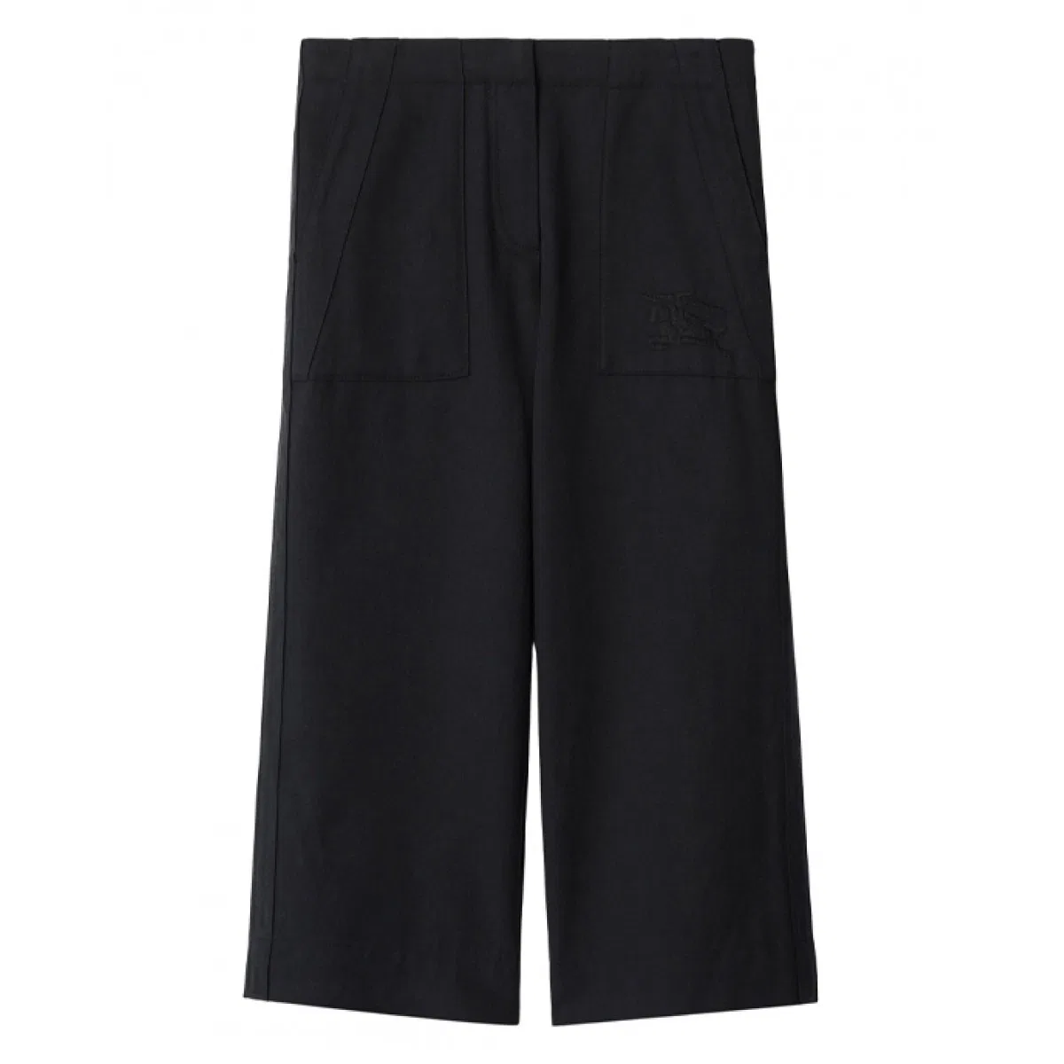 Брюки широкие с вышивкой логотипа Wide-Leg Logo Embroidered Pants Burberry, Black