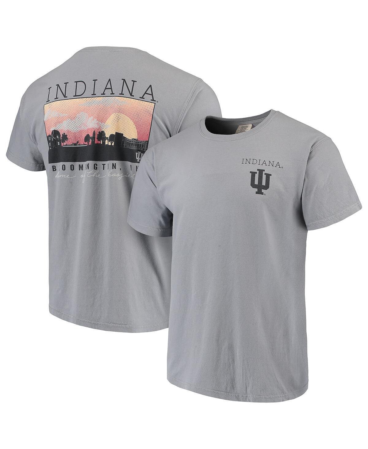

Мужская серая футболка indiana hoosiers comfort colours campus scenery Image One, серый