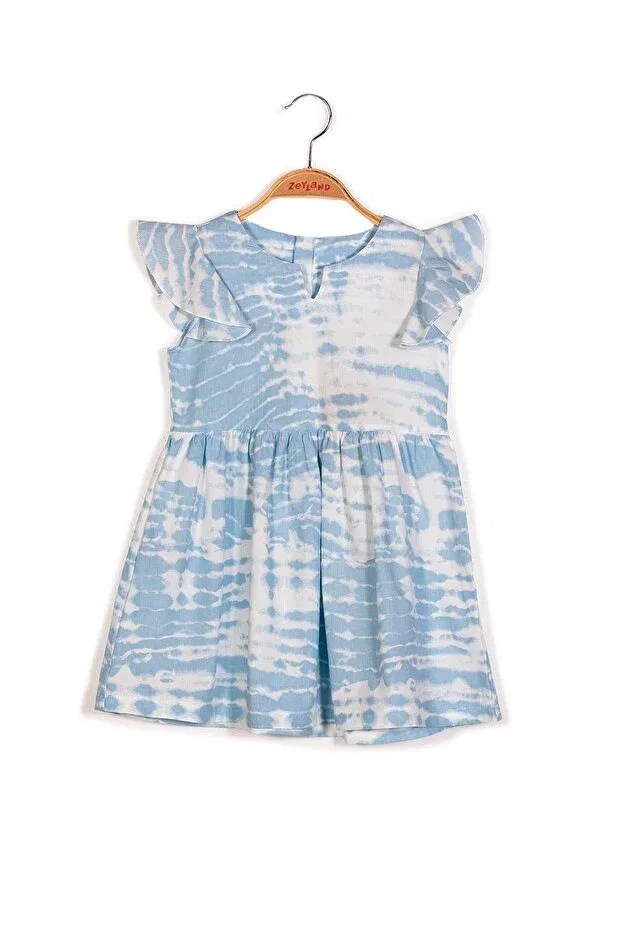 Детское платье для девочек с принтом Elegant Generic Brands, Blue Cloud Pattern — фото 3