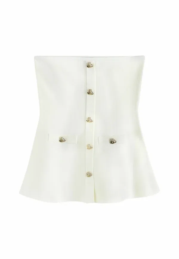 Топ с баской Regular fit - smart knit peplum bandeau top Next, белый
