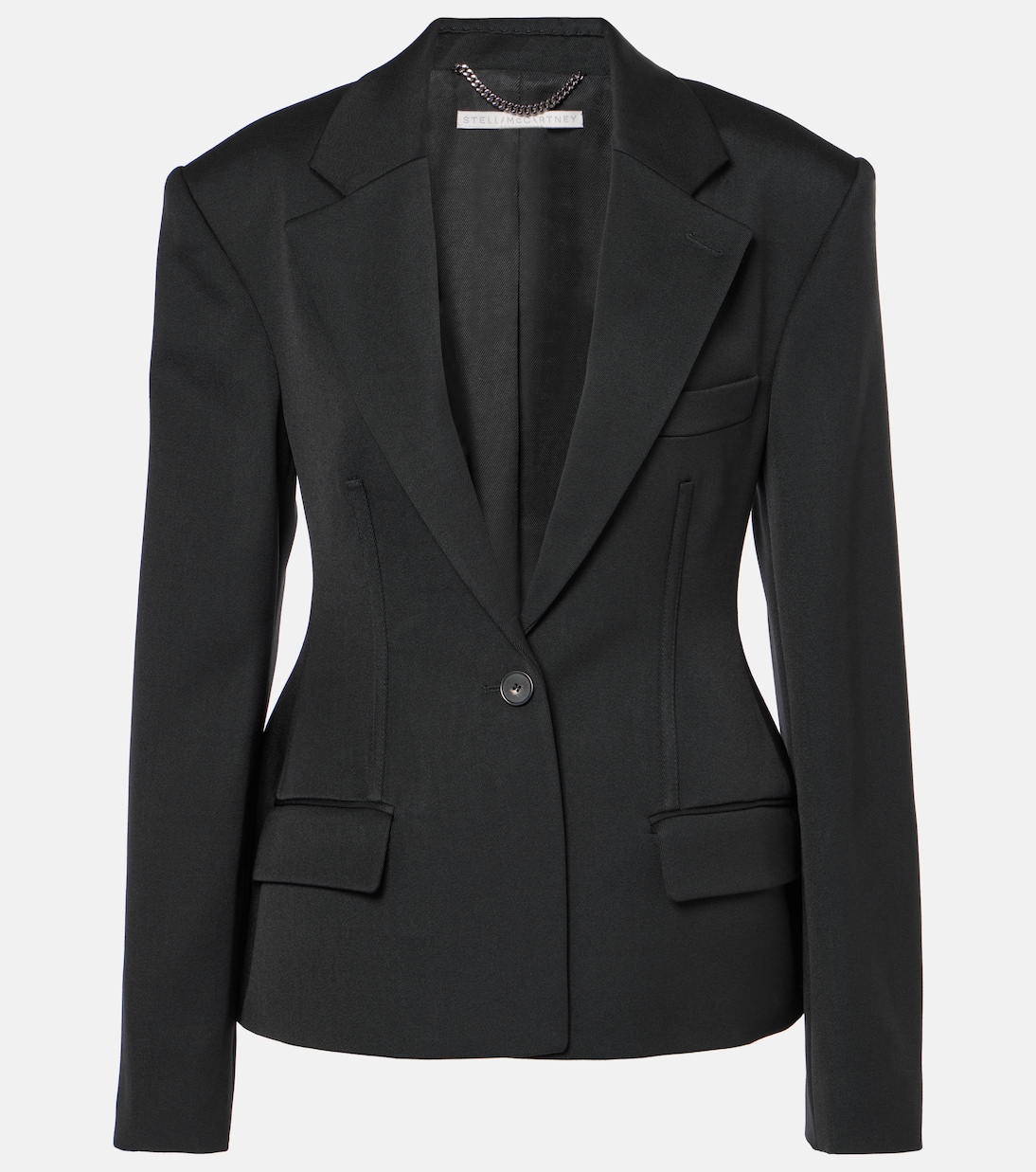 

Однобортный шерстяной пиджак Stella McCartney, черный
