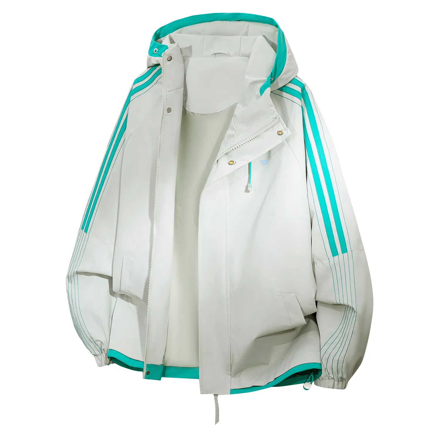 Детский ветрозащитный жакет с капюшоном, немоделируемый, прямой крой, Light Gray Green (DIY Badge), WARRIOR