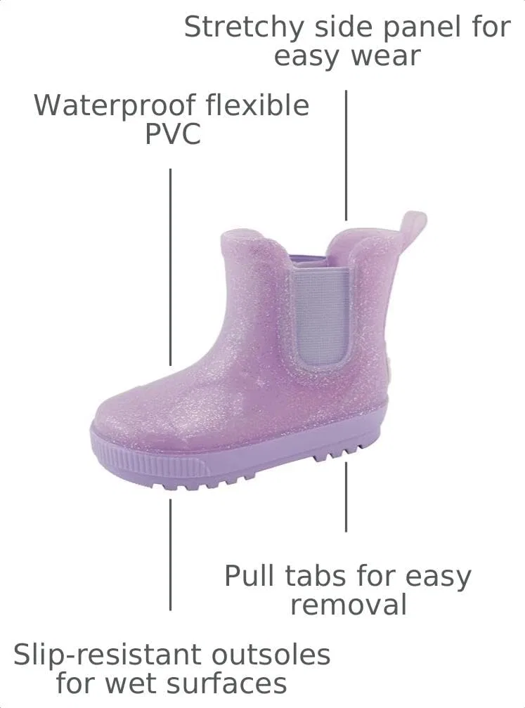 Детские резиновые сапоги Chelsea с принтом BEARPAW, Lilac Glitter — фото 3