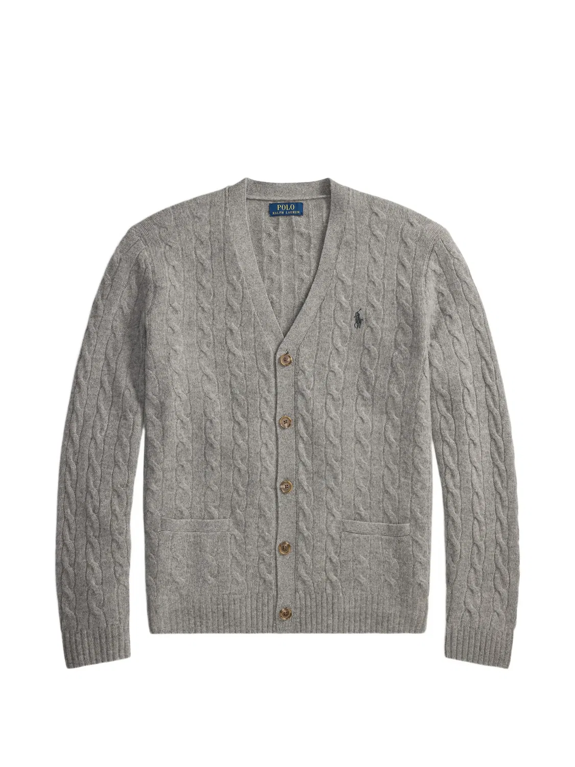 Polo Ralph Lauren Кардиган с косами серый