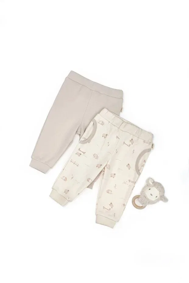 Детский комплект штанов из органического хлопка Babycosy Organic Wear, Nude Color