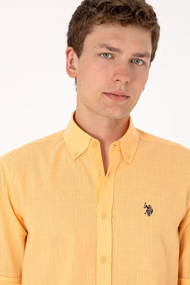 Мужская рубашка с длинным рукавом U.S. Polo Assn., Melon — фото 4