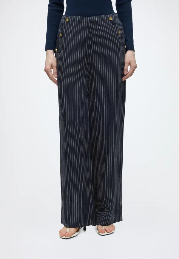 Брюки с ленточной полоской Linen nautical stripe wideleg Tommy Hilfiger, темно-синий