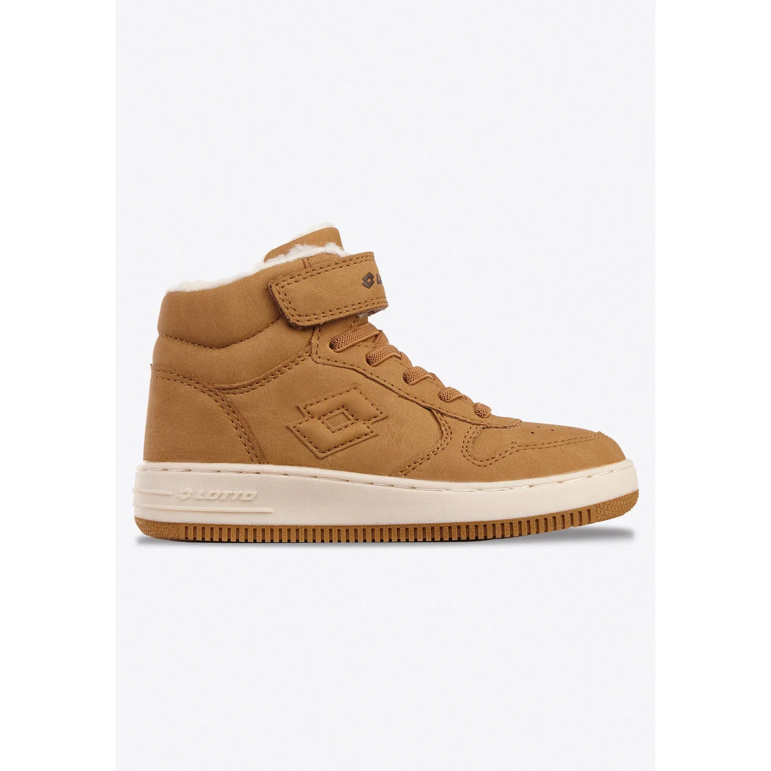 Детские зимние кроссовки-ботинки на шнуровке lotto, Wheat/Off-White
