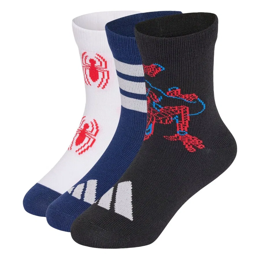 Спортивные носки ADIDAS SPORTSWEAR 'Adidas x Marvel Spider-Man' в темно-синем, черном и белом цветах