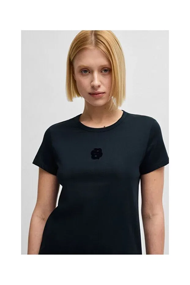 Женская футболка с круглым вырезом Boss, Navy Blue — фото 4