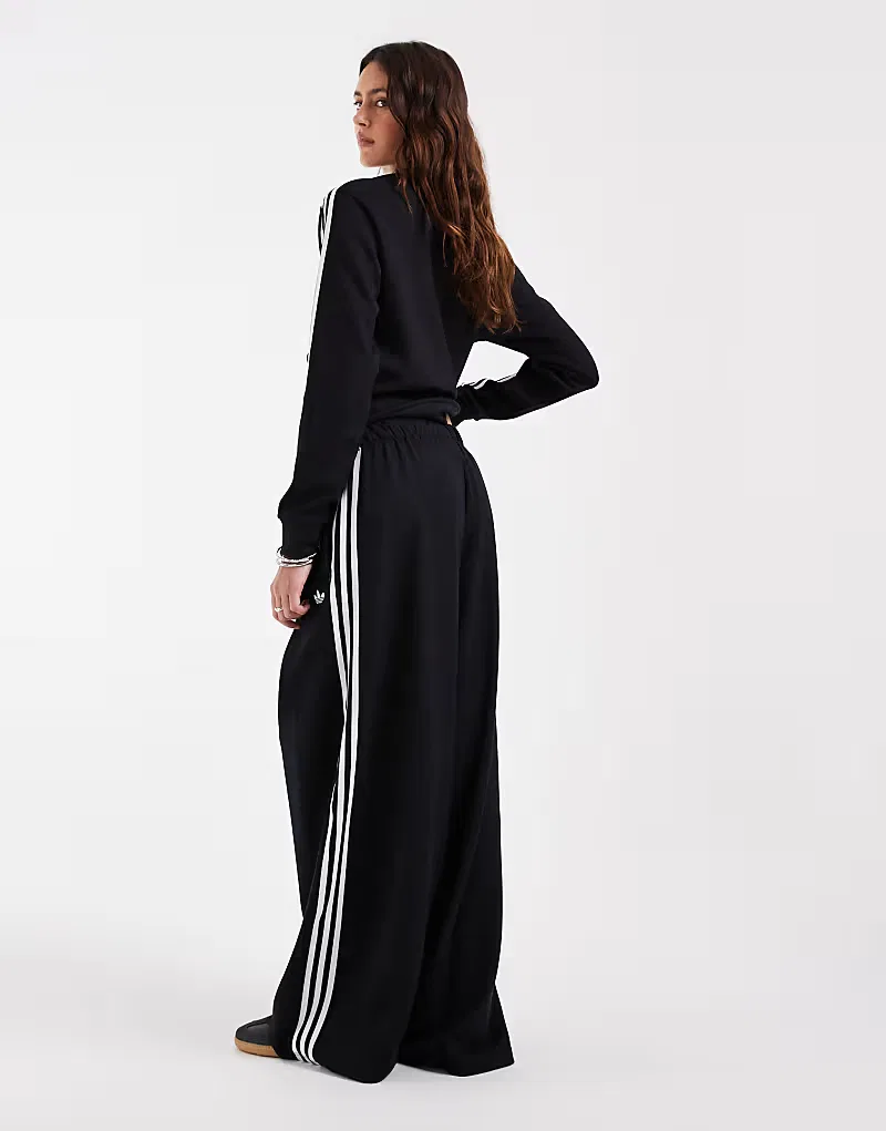 Складчатые спортивные брюки Adidas Originals x Jennie, черный — фото 4
