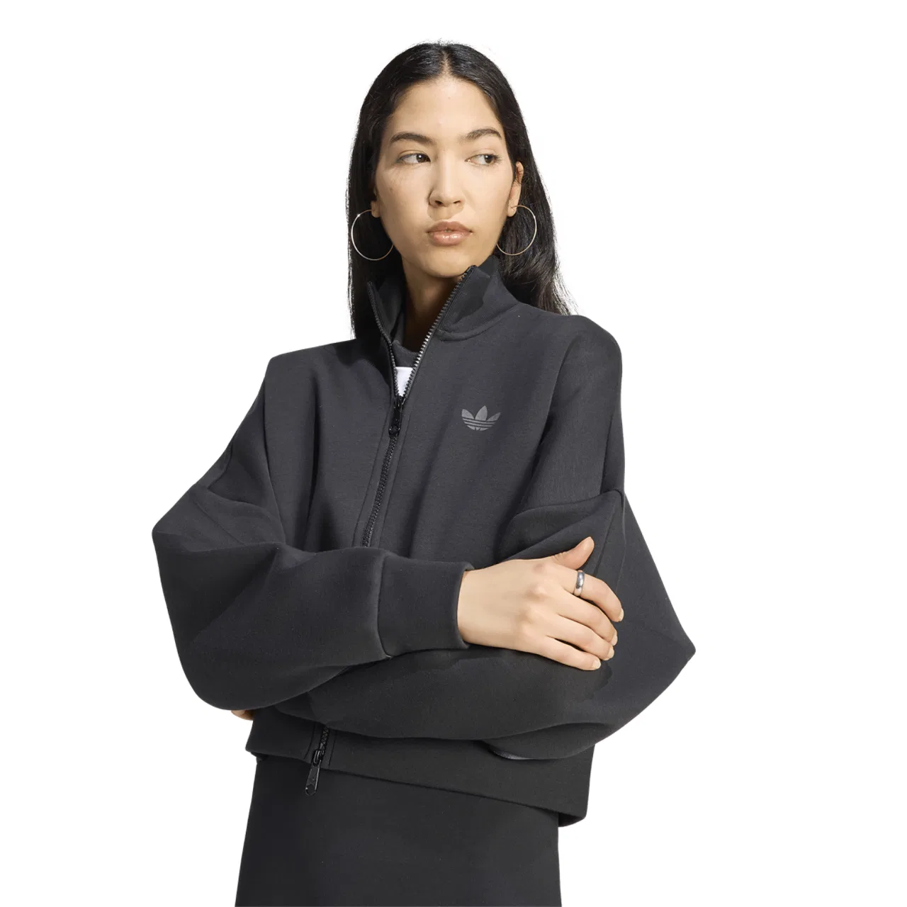 Женская куртка Spacer Track Top Adidas, цвет Black/Black Reflective/Night Grey — фото 3