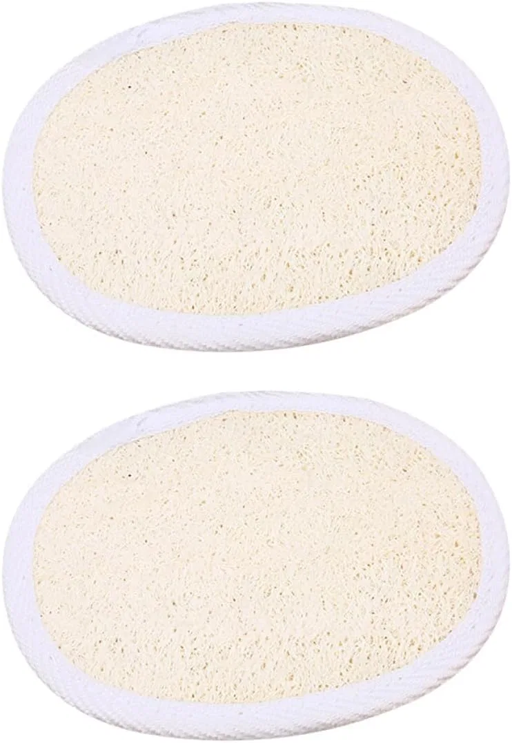 Мочалка для душа из люфы, VILLFUL, 2 шт, 12x9x0.5 см, Beige