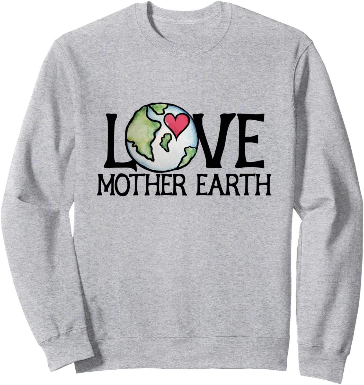 

День любви к Матери-Земле. Изображение сердца ко Дню матери-Земли. Люби Землю. Милое изображение. Толстовка с надписью «Защита окружающей среды» Bubbsnugg, серый