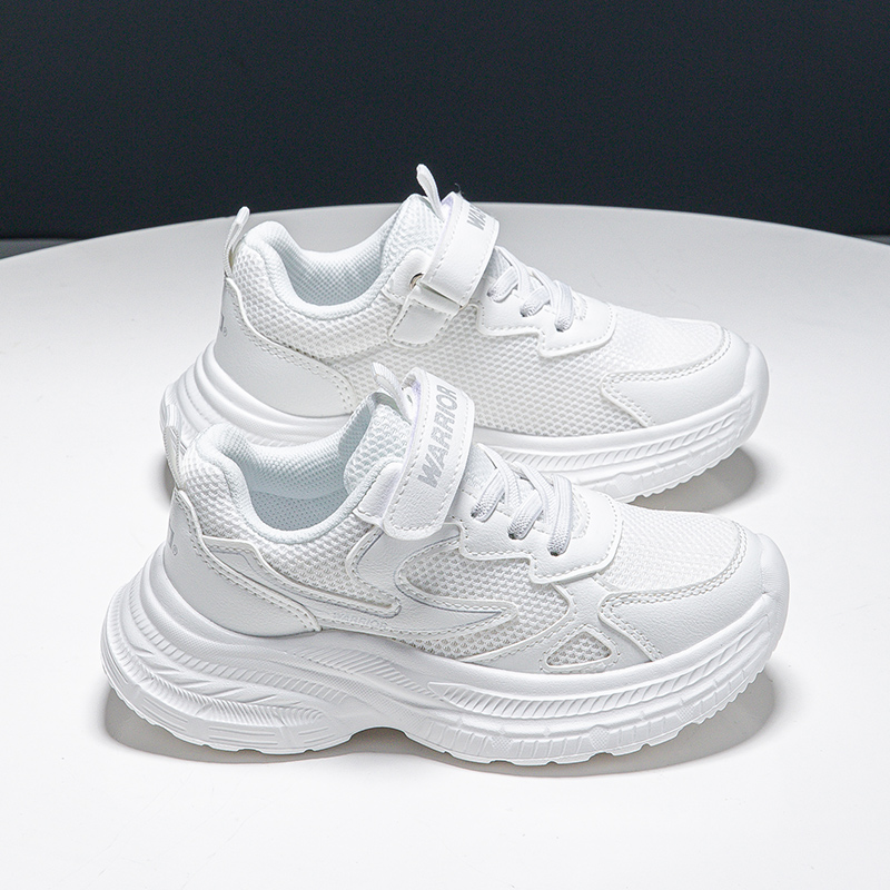 Беговые кроссовки для детей Casual Shoes Kids' с увеличенной высотой, устойчивые к истиранию, легкие, амортизирующие и нескользящие WARRIOR, белый — фото 3