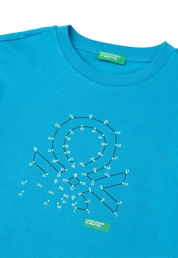 Футболка с принтом United Colors Of Benetton, синий — фото 3