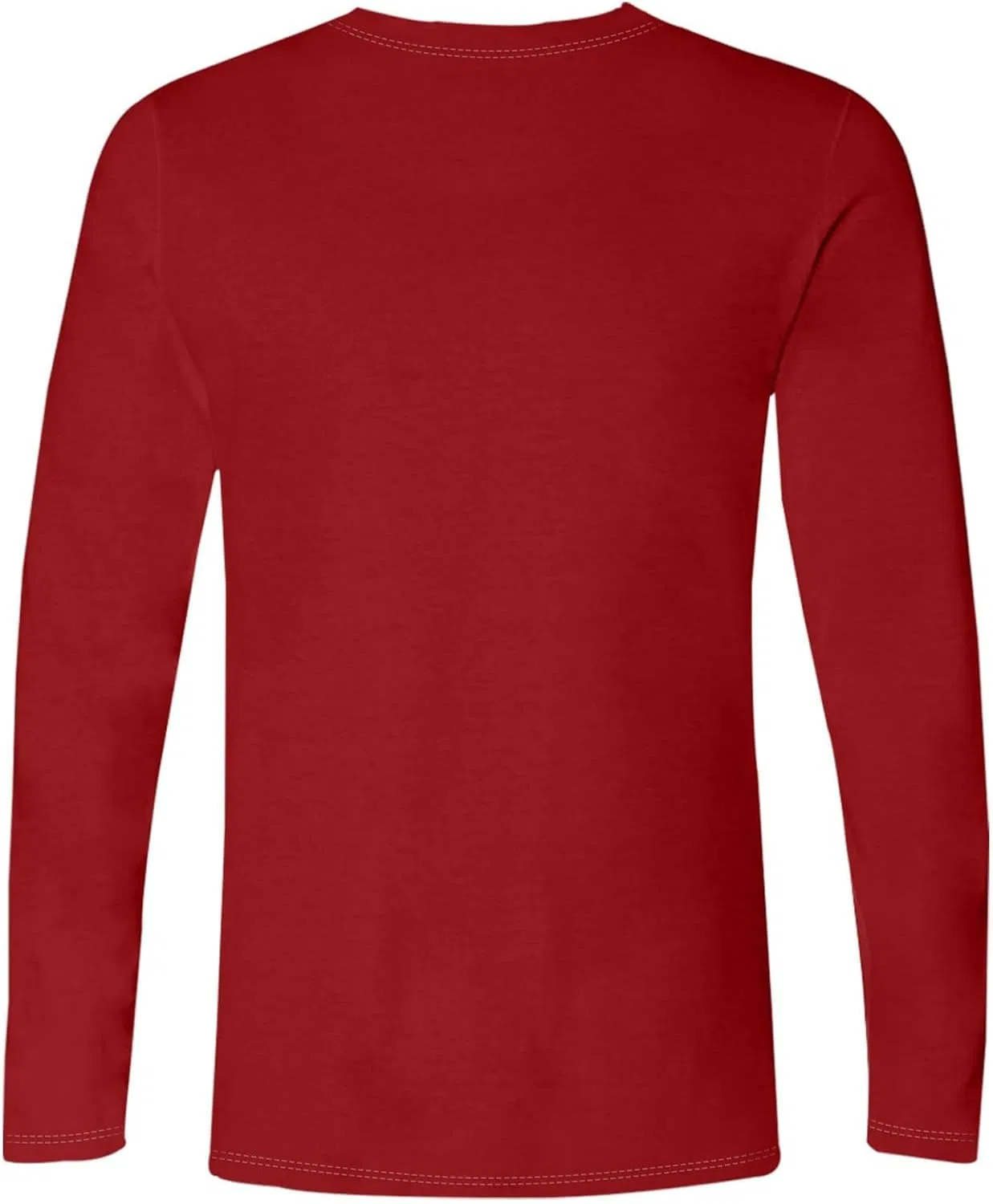 Мужская длинная футболка с воротником-поло Henley Long Sleeve, Red — фото 2