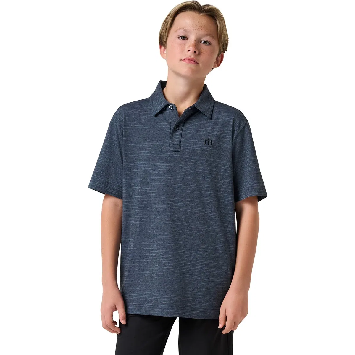 Детское поло для мальчиков с принтом The Heater Polo Shirt Travismathew, Vintage Indigo/Black