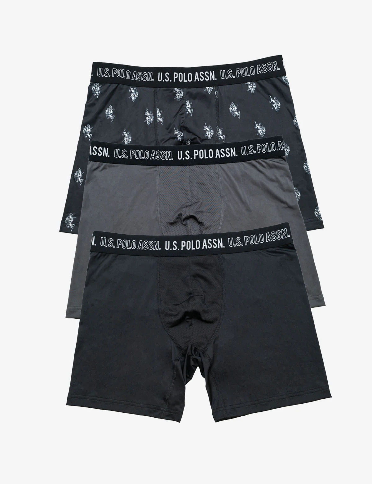 

Комплект боксеров U.S. Polo Assn 3 Pack Stretch, 3 штуки, черный/серый